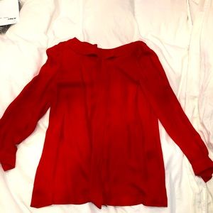 Marc by Marc Jacobs Red silk blouse - Peter Pan collar with tie